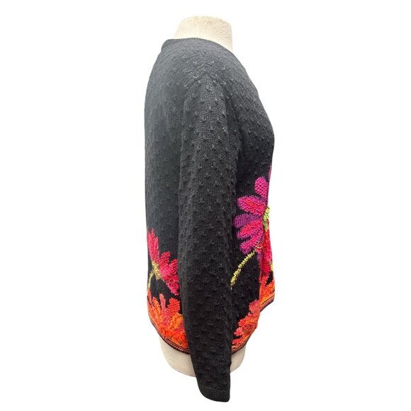 Handmade Susan Bristol Flower Knit Sweater | Bold Cottagecore Statement Cardigan - Picture 7 of 12